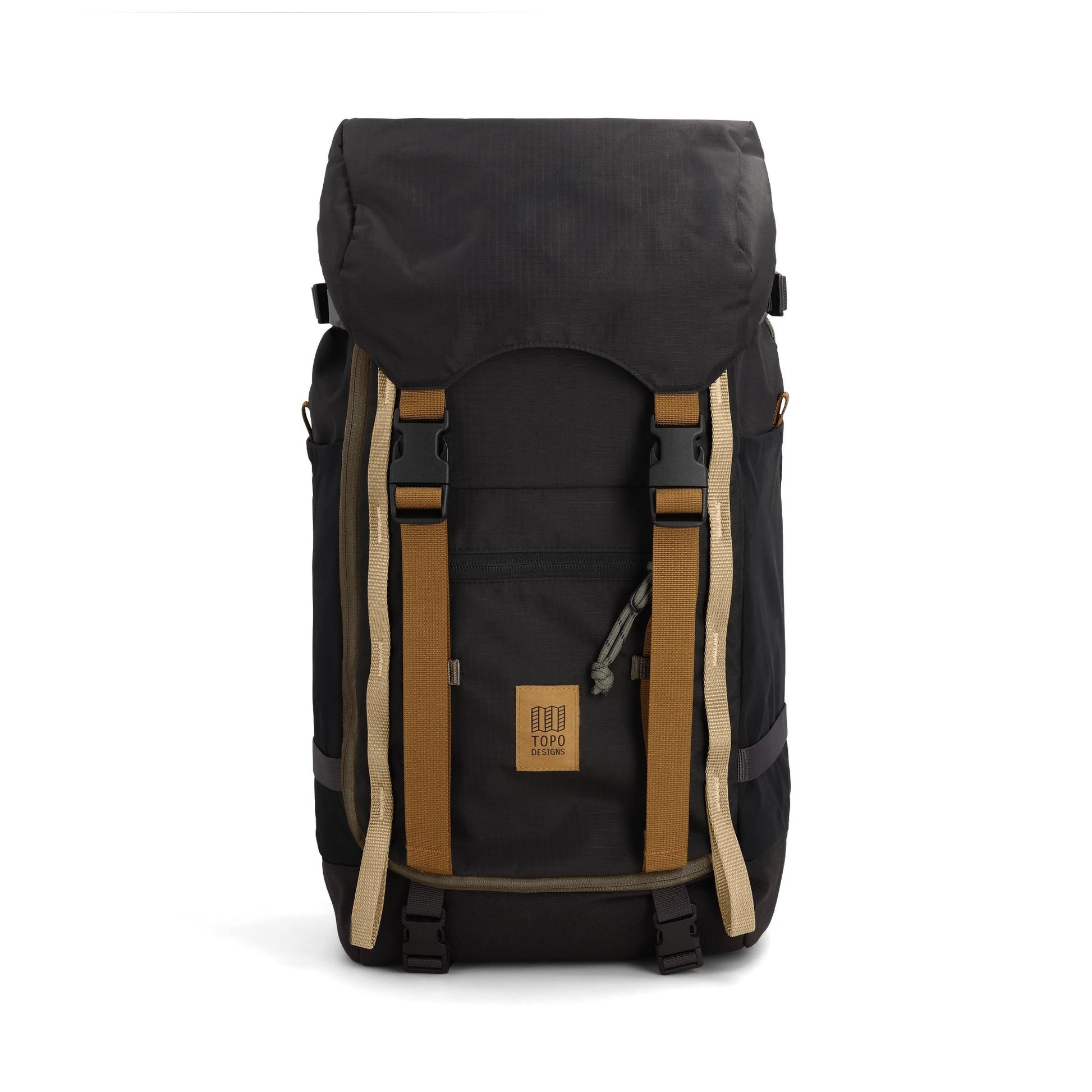 Front View of Topo Designs Rover Trail Pack 22L in "Black / Neutral"