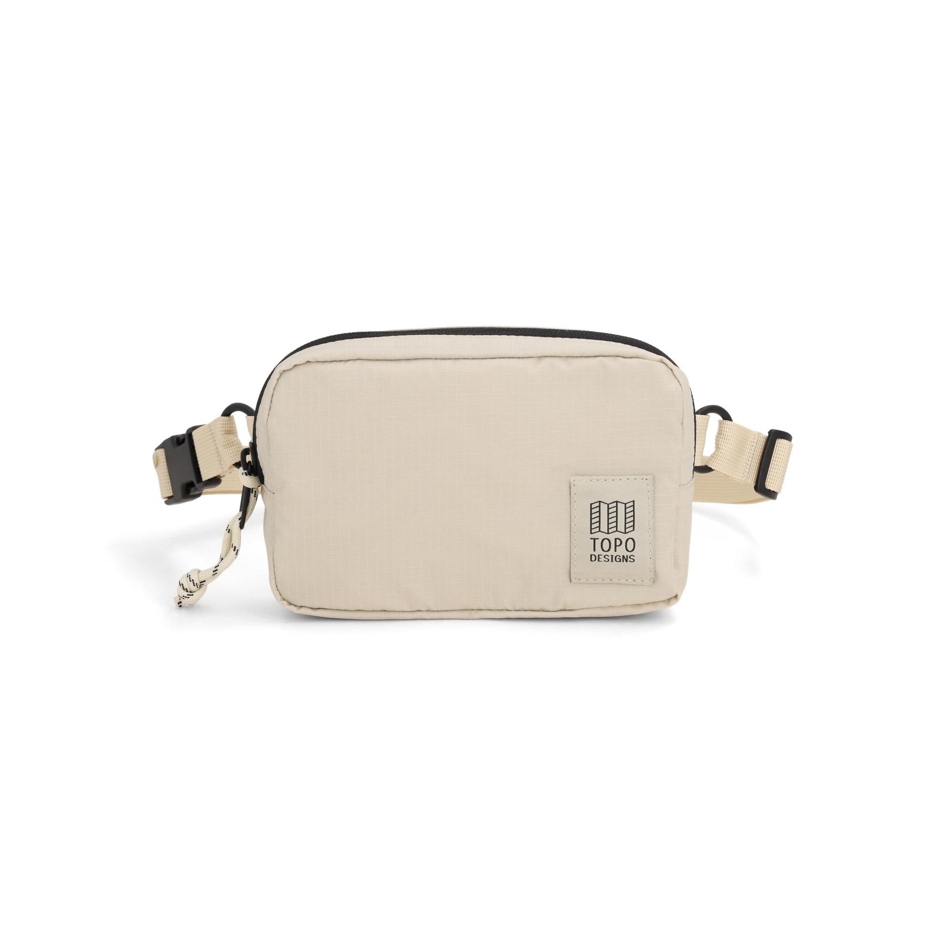 Front View of Topo Designs Ripstop Belt Bag in "Bone White"