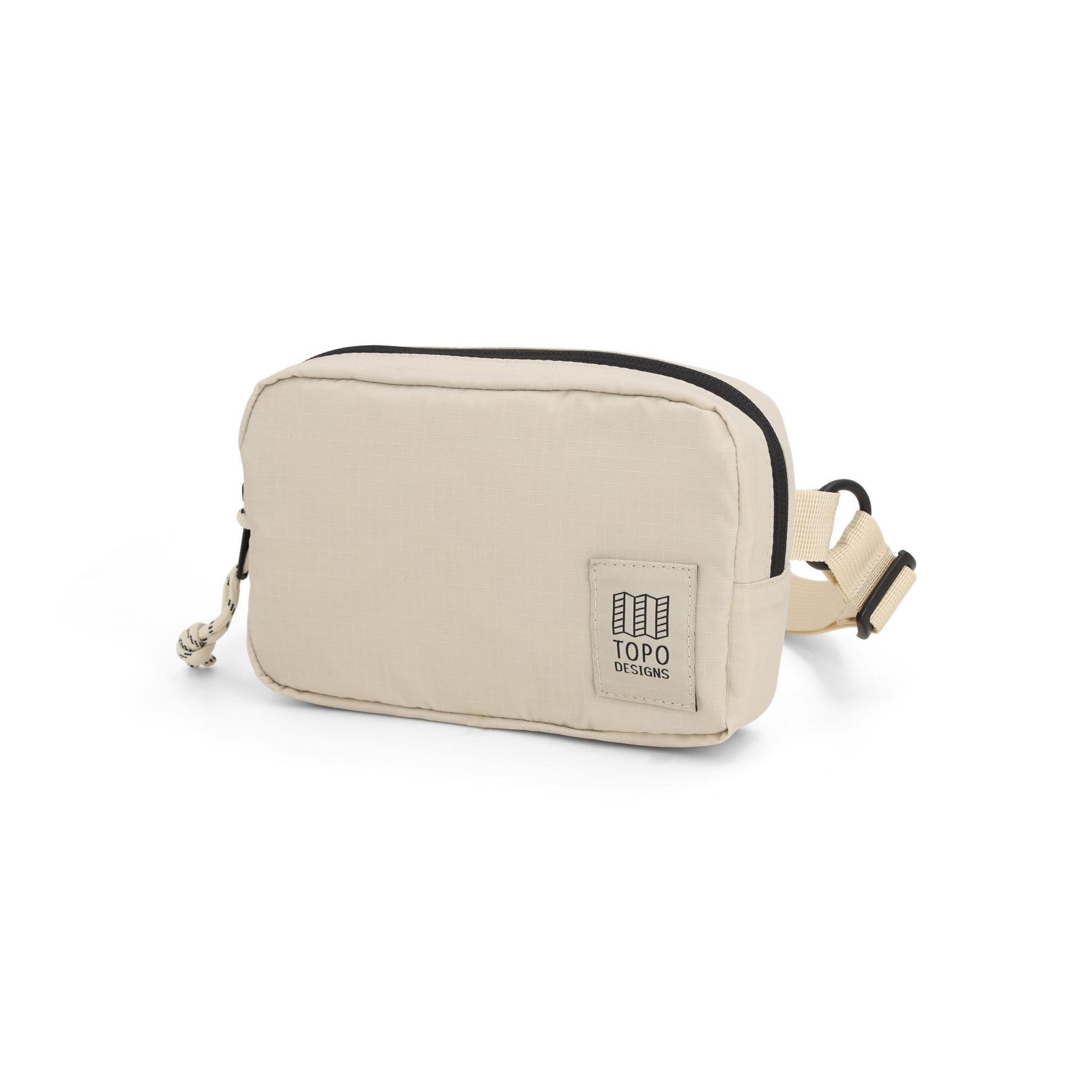 Front View of Topo Designs Ripstop Belt Bag in "Bone White"