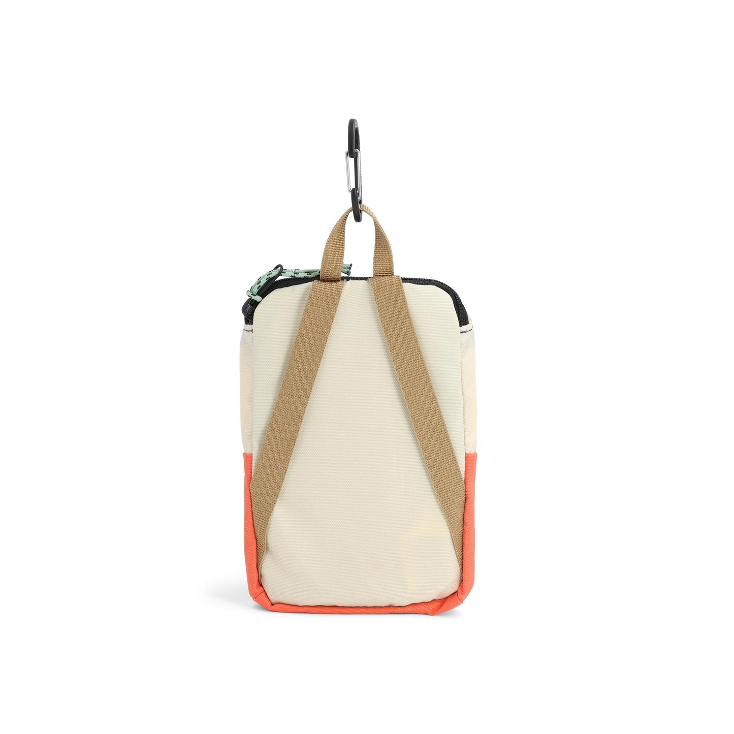 Back View of Topo Designs Rover Pack Micro in "Almond / Emberglow"