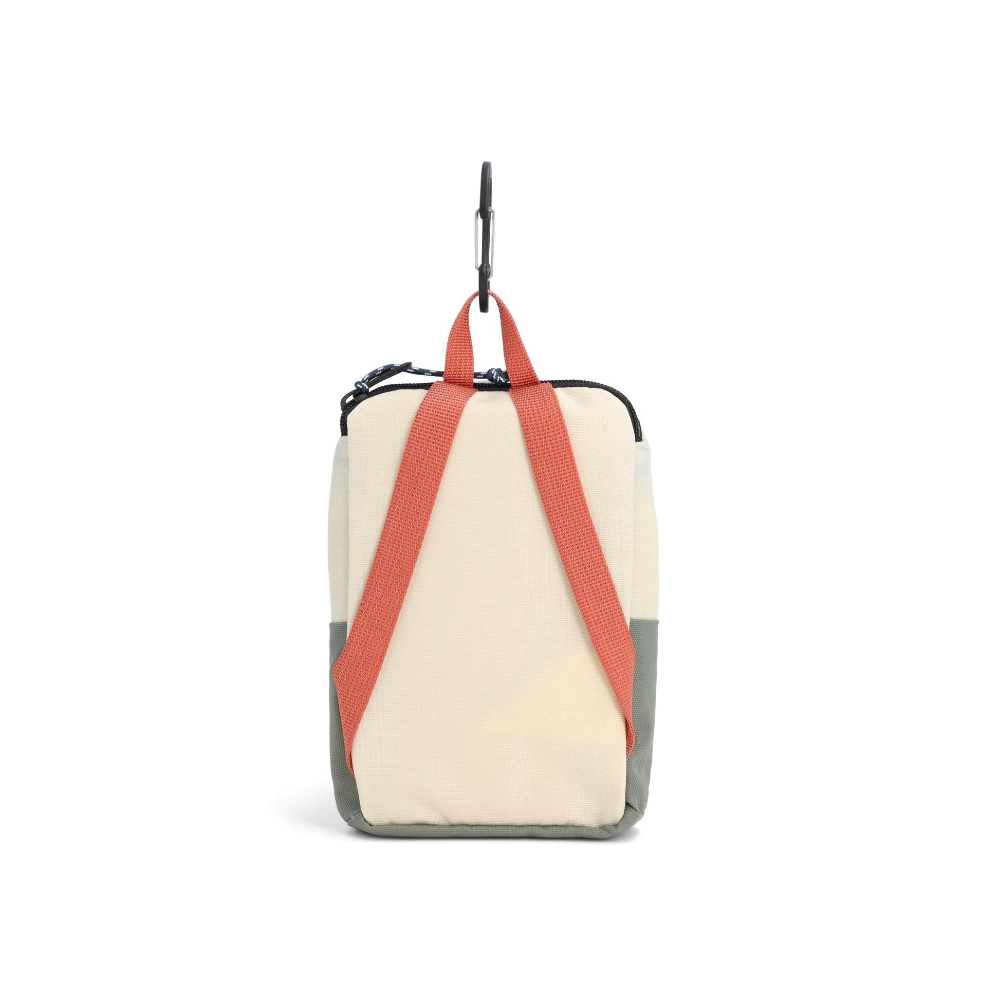 Back View of Topo Designs Rover Pack Micro in "Bone White / Beetle"