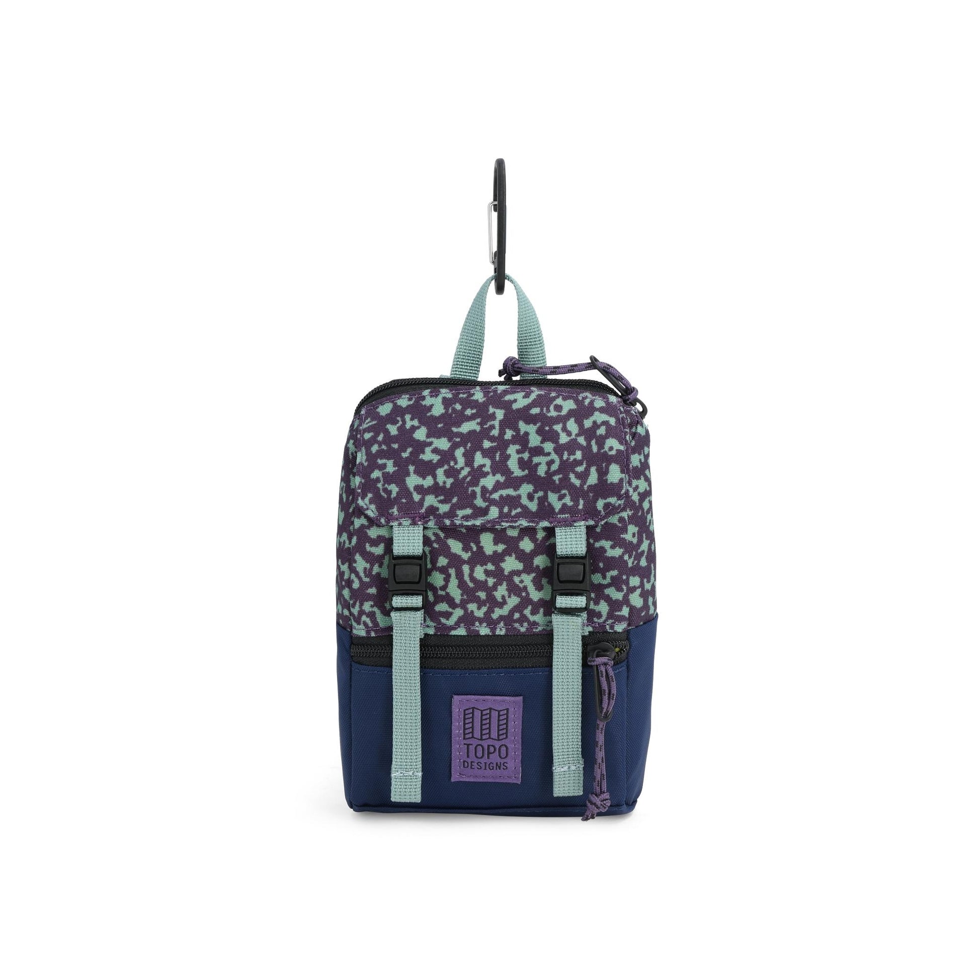 Front View of Topo Designs Rover Pack Micro in "Loganberry / Crackle"