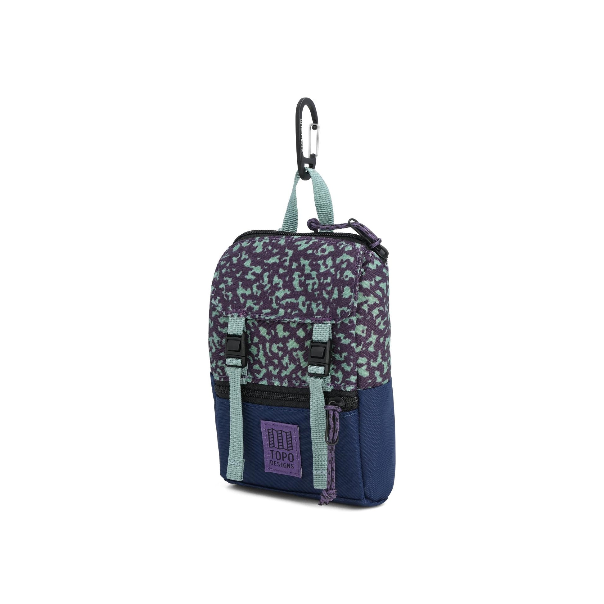 Front View of Topo Designs Rover Pack Micro in "Loganberry / Crackle"