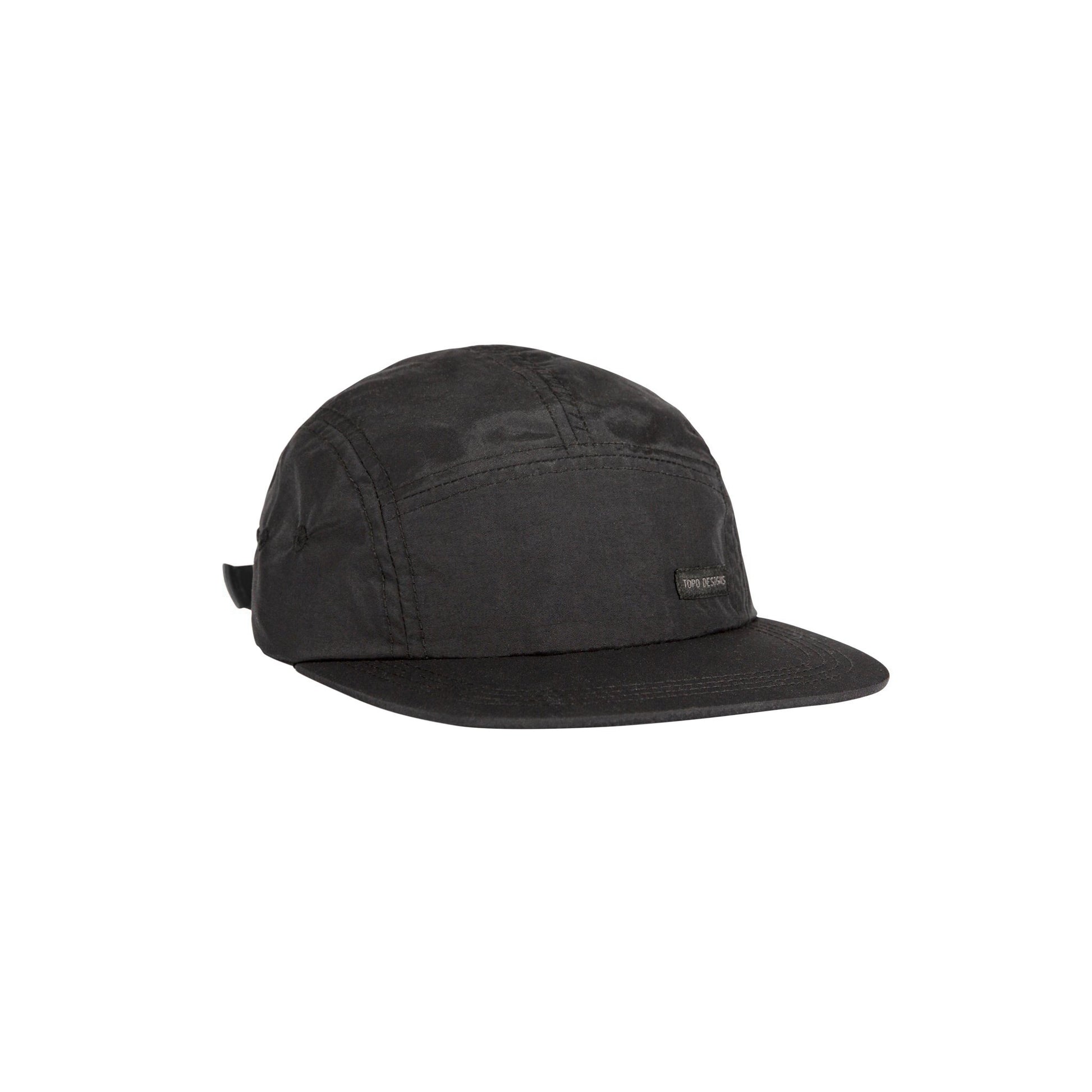 Front quarter white background image of Topo Designs Global Hat in "Black"