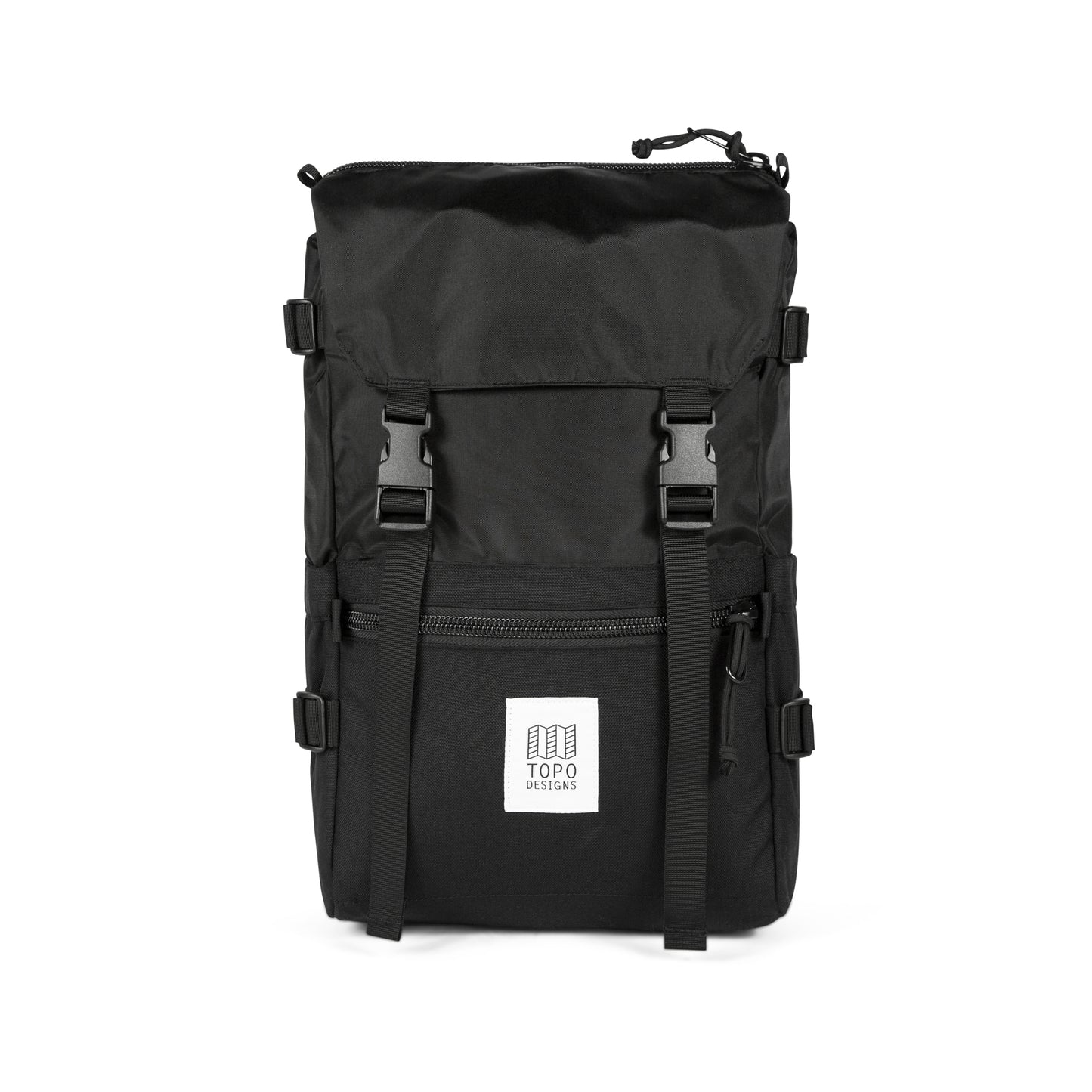 Front Product Shot of the Topo Designs Rover Pack Classic in "Black / Black".